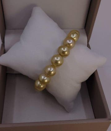 Bracelet Perles dorées profondes de la mer du Sud - 10×12 mm