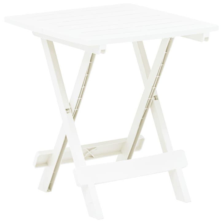vidaXL Tuintafel inklapbaar 45x43x50 cm kunststof wit, Tuin en Terras, Tuintafels, Nieuw, Verzenden