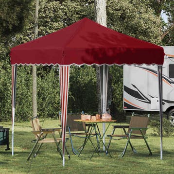 vidaXL Pop-up Feesttent 195 x 195 x 245 cm Bordeauxrood, Tuin en Terras, Verzenden, Nieuw