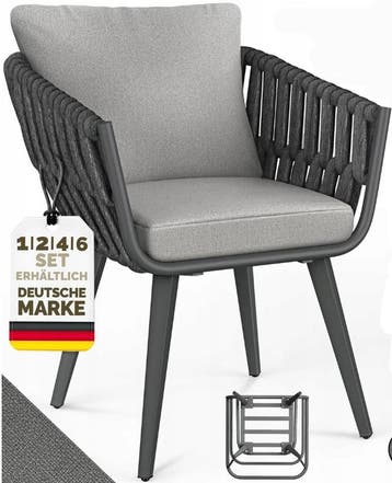 Tuinstoelen - Weerbestendig - Met armleuning - Set van 4 - G, Verzenden