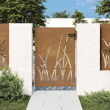vidaXL Poort 85x150 cm grasontwerp cortenstaal, Tuin en Terras, Verzenden, Nieuw