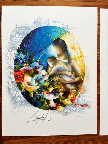 Raymond Poulet (1934) - Lot de 2 lithographies, Antiquités & Art