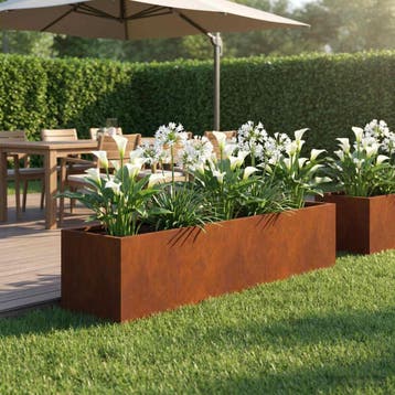vidaXL Plantenbak Roestkleurig 80 x 20 x 20 cm weervast, Verzenden, Nieuw