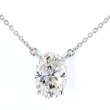 Collier - 18 carats Or blanc - 4.05ct. tw. Diamant (Cultivé, Nieuw
