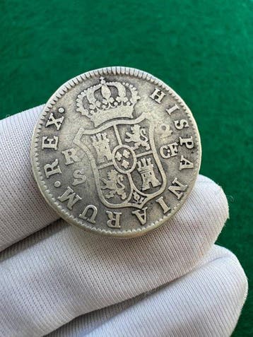 Spanje. Carlos III. 2 Reales 1774 Sevilla CF (Zonder
