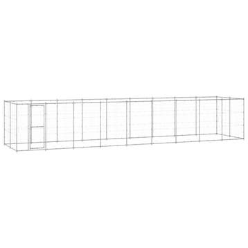 vidaXL Hondenkennel 21,78 m² gegalvaniseerd staal, Verzenden, Nieuw
