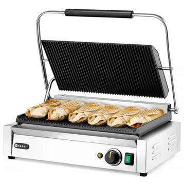 Contact-/Paninigrill | Enkel XL | Gegroefd Oppervlak, Verzenden, Nieuw in verpakking