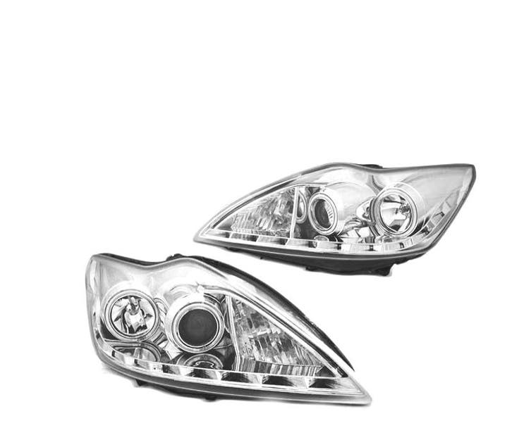 Phares Angel Eyes Pour Ford Focus II 08-10 Ccfl Chromé, Autos : Pièces & Accessoires, Éclairage, Envoi