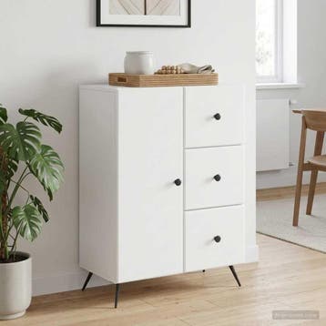 vidaXL Dressoir Wit 66 x 34,5 x 90 cm Bewerkt hout, Verzenden, Nieuw
