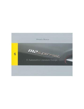 2017 FERRARI 812 SUPERFAST INSTRUCTIEBOEKJE ENGELS, Autos : Divers