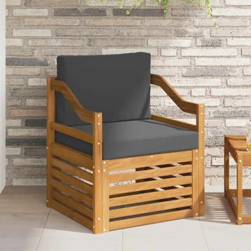 vidaXL Buiten bank set Massief Acacia Hout en Polyester, Tuin en Terras, Verzenden, Nieuw
