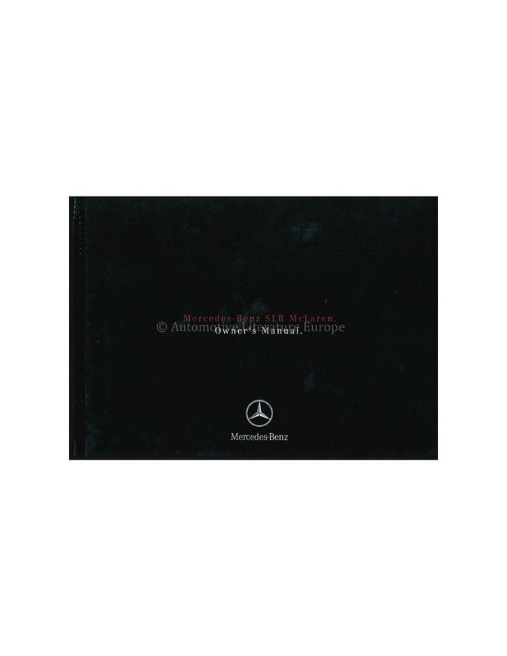 2004 MERCEDES BENZ SLR MCLAREN INSTRUCTIEBOEKJE ENGELS, Auto diversen, Handleidingen en Instructieboekjes, Ophalen of Verzenden