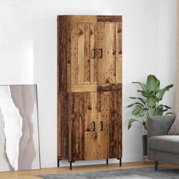 vidaXL Highboard 2 st Oud Hout 69,5 x 34 x 180 cm Bewerkt, Verzenden