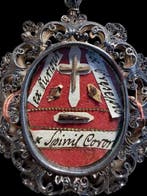 Reliekhouder - Zilver, Glas, Textiel - 1750-1800 - Heilige