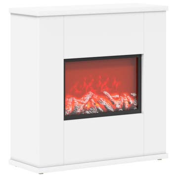 vidaXL Elektrische haard Wit 47 x 18 x 48 cm Bewerkt hout, Verzenden, Nieuw