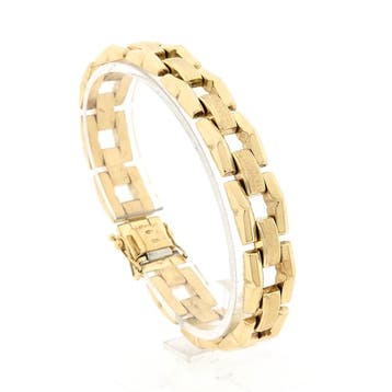 Gouden Bismarck schakel armband (Schakelarmband), Ophalen of Verzenden