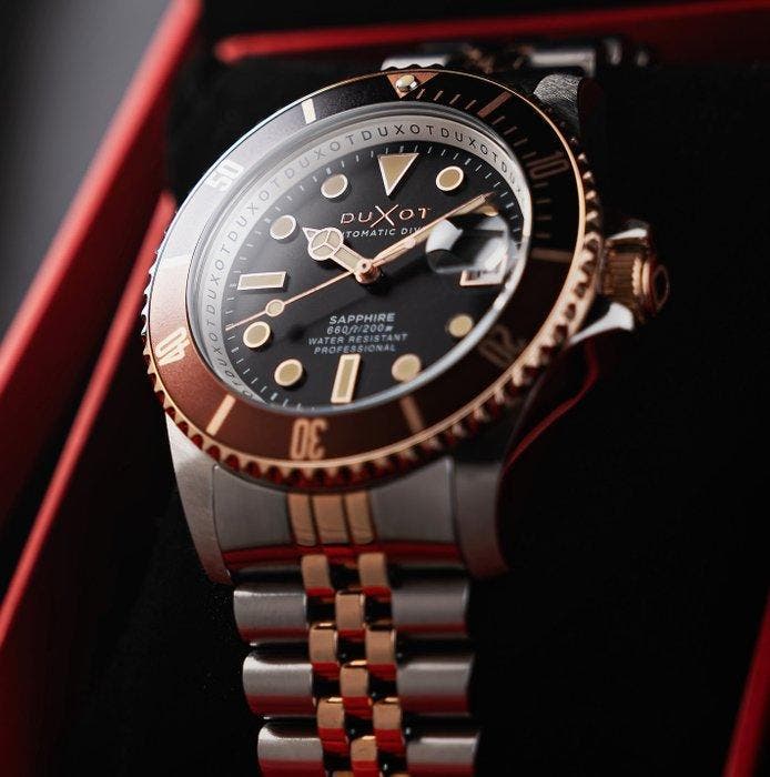 Duxot - Automatic - 24 Jewels - Gold - Sapphire - Diver -, Bijoux, Sacs & Beauté, Montres | Hommes