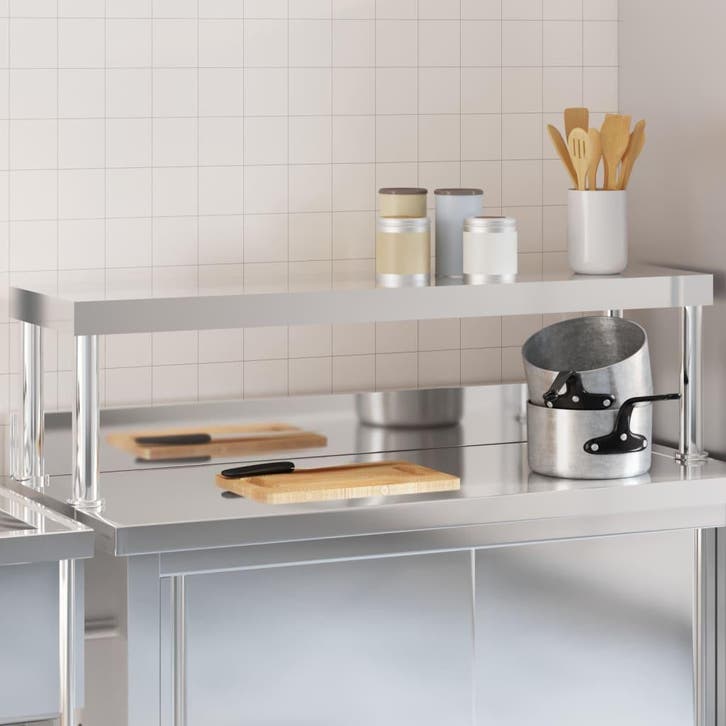 vidaXL Verhoging voor werktafel 110x30x35 cm roestvrij staal, Zakelijke goederen, Horeca | Overige, Verzenden