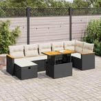 vidaXL 5-delige Loungeset met kussens poly rattan zwart, Verzenden, Nieuw, Loungeset