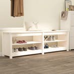 vidaXL Schoenenbank 160x36,5x50 cm massief grenenhout wit, Huis en Inrichting, Kasten | Schoenenkasten, Verzenden, Nieuw