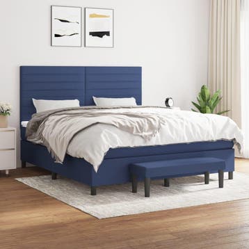 vidaXL Boxspring met matras stof blauw 160x200 cm, Verzenden, Nieuw