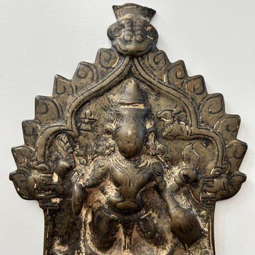 VIRABHADRA - Relief Votivtafel - Brons - India - 18e eeuw, Antiek en Kunst, Kunst | Niet-Westerse kunst