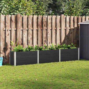 vidaXL Plantenbak verhoogd 300x50x54 cm HKC grijs, Verzenden, Nieuw