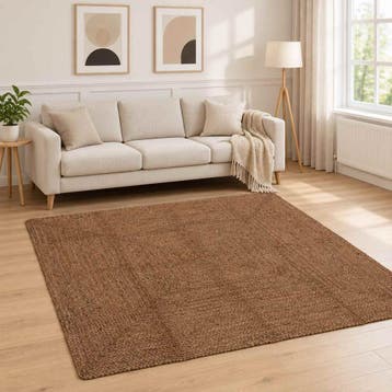 vidaXL Gebied Tapijt Grijs 200 x 200 cm Jute, Verzenden