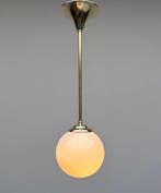 Lampe à suspendre - Opaline - Lustre suspendu en laiton avec