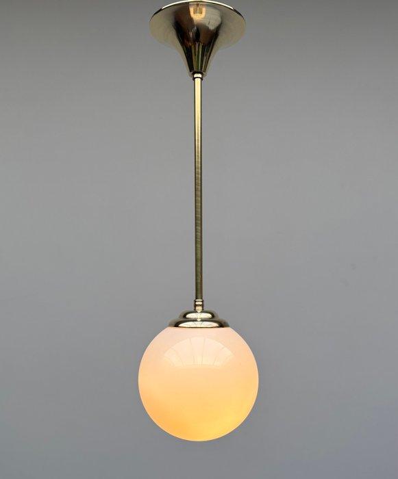 Lampe à suspendre - Opaline - Lustre suspendu en laiton avec, Antiek en Kunst, Kunst | Designobjecten