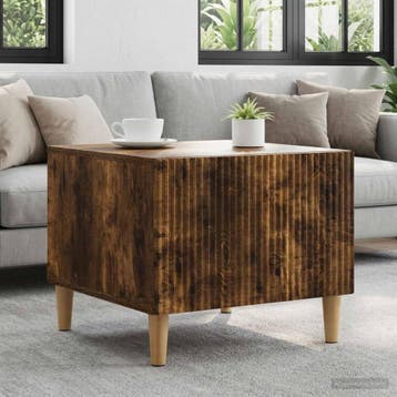 vidaXL Salontafel met lade Gerookt eiken 49 x 50 x 40 cm, Verzenden