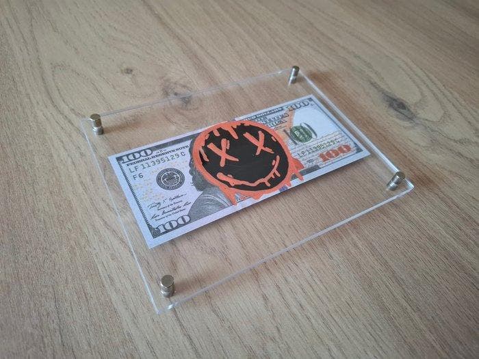 CASH RIOT - Smiley $, Antiek en Kunst, Kunst | Schilderijen | Modern