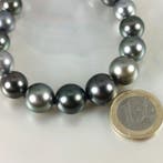 Halsketting Zilver Parel - Diamant - Tahiti Rainbow