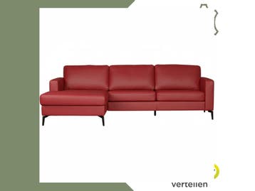 Leren hoekbank Match - 2.5-zits arm rechts + Longchair arm, Antiek en Kunst, Ophalen of Verzenden