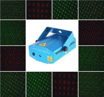 Mini laser discoverlichting lamp projector led disco *BLAUW*, Verzenden