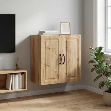 vidaXL Wandkast 59 x 31 x 60 cm Bewerkt hout Artisanaal, Huis en Inrichting, Kasten | Overige, Verzenden, Nieuw