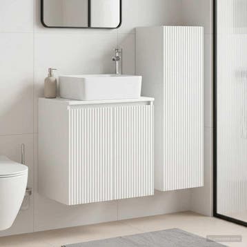 vidaXL Badkamermeubel Set 2 st Wit 33 x 34,5 x 100 cm, Maison & Meubles, Tables | Coiffeuses, Verzenden