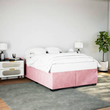 vidaXL Bedframe fluweel roze 140x200 cm, Verzenden, Nieuw