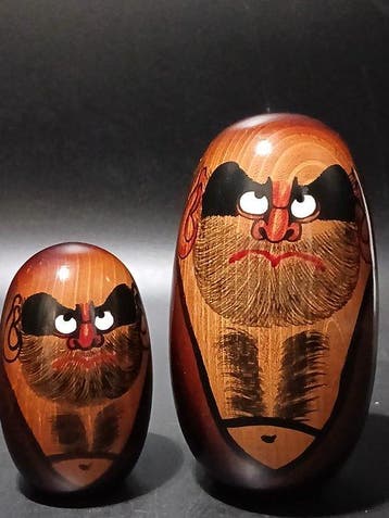Prachtige 5-delige collectie handgemaakte houten Kokeshi &