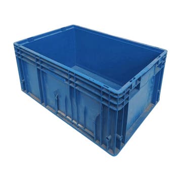 Stapelbak 600x400x280 mm euronorm blauw pp gebruikt, Ophalen of Verzenden