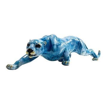 sculptuur, Luxury Blue & Gold Cheetah Sculpture | Glossy