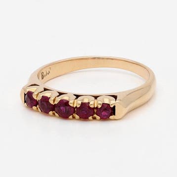 Ring - 18 karaat Roségoud Robijn, Nieuw