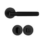 Deurklink Luxor mat zwart met WC slot geveerd - deurbesla..., Ophalen of Verzenden, Nieuw, Overige materialen, Klink of Kruk