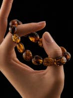 Barnsteen - Amber Stretch Bracelet – Earthy Cognac Colors &