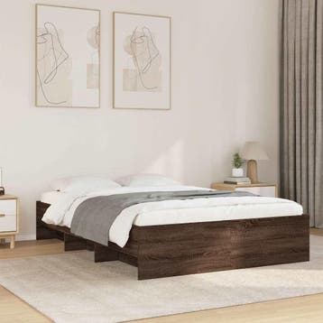 vidaXL Bedframe zonder matras bewerkt hout bruin eikenkleur, Verzenden, Nieuw