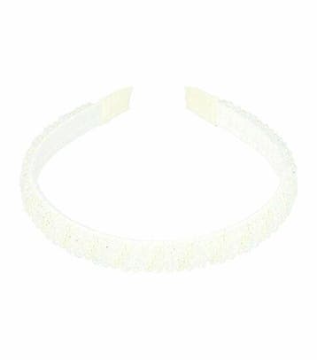 Haarband Diadeem 1cm – Parelkralen - Facetkralen – Wit, Handtassen en Accessoires, Nieuw