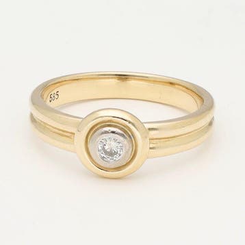 Ring - 14 karaat Geel goud Diamant (Natuurlijk), Nieuw