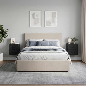 vidaXL Muurbevestigde Nachttafel 2 st Zwart 34,5 x 33 x 40, Verzenden, Nieuw