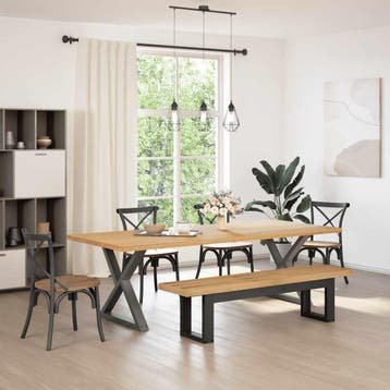 vidaXL Eetbank NOAIN U-vormige poten 180x40x45 cm massief, Verzenden, Nieuw
