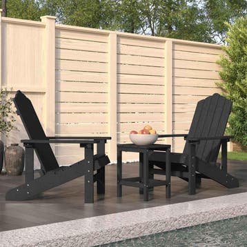 vidaXL Tuinstoelen Adirondack met tafel HDPE, Verzenden, Nieuw